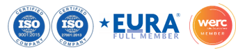 ISO 9001:2015 certified, ISO 27001:2013 certified, EURA full member, WERC member